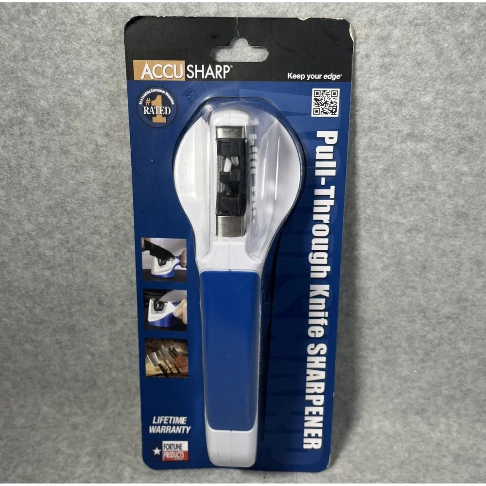 AccuSharp 2-Stage Knife‎ Sharpener Pull-Through Coarse Fine Blades Kitchen Chef